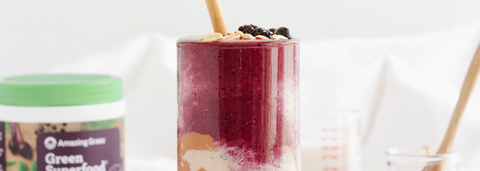 Peanut Butter & Superfood Berry Swirl Smoothie
