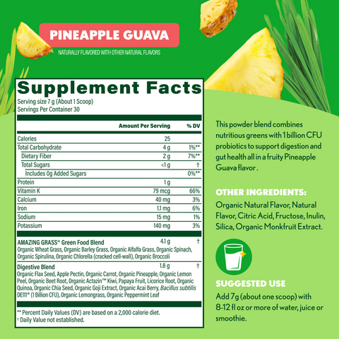 Super Greens Digest Pineapple Guava