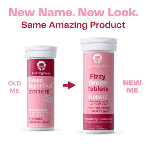 Fizzy Green Tablets Hydrate Strawberry Lemonade