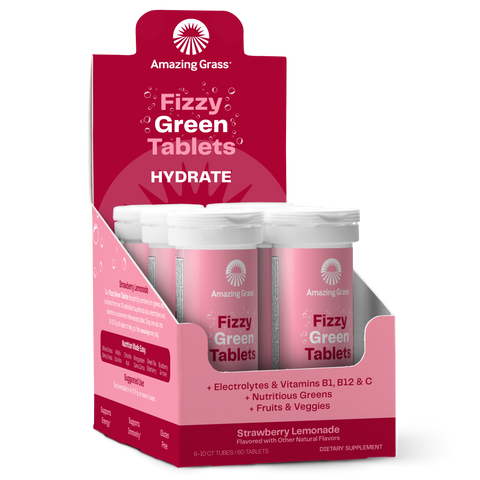 Fizzy Green Tablets Hydrate Strawberry Lemonade