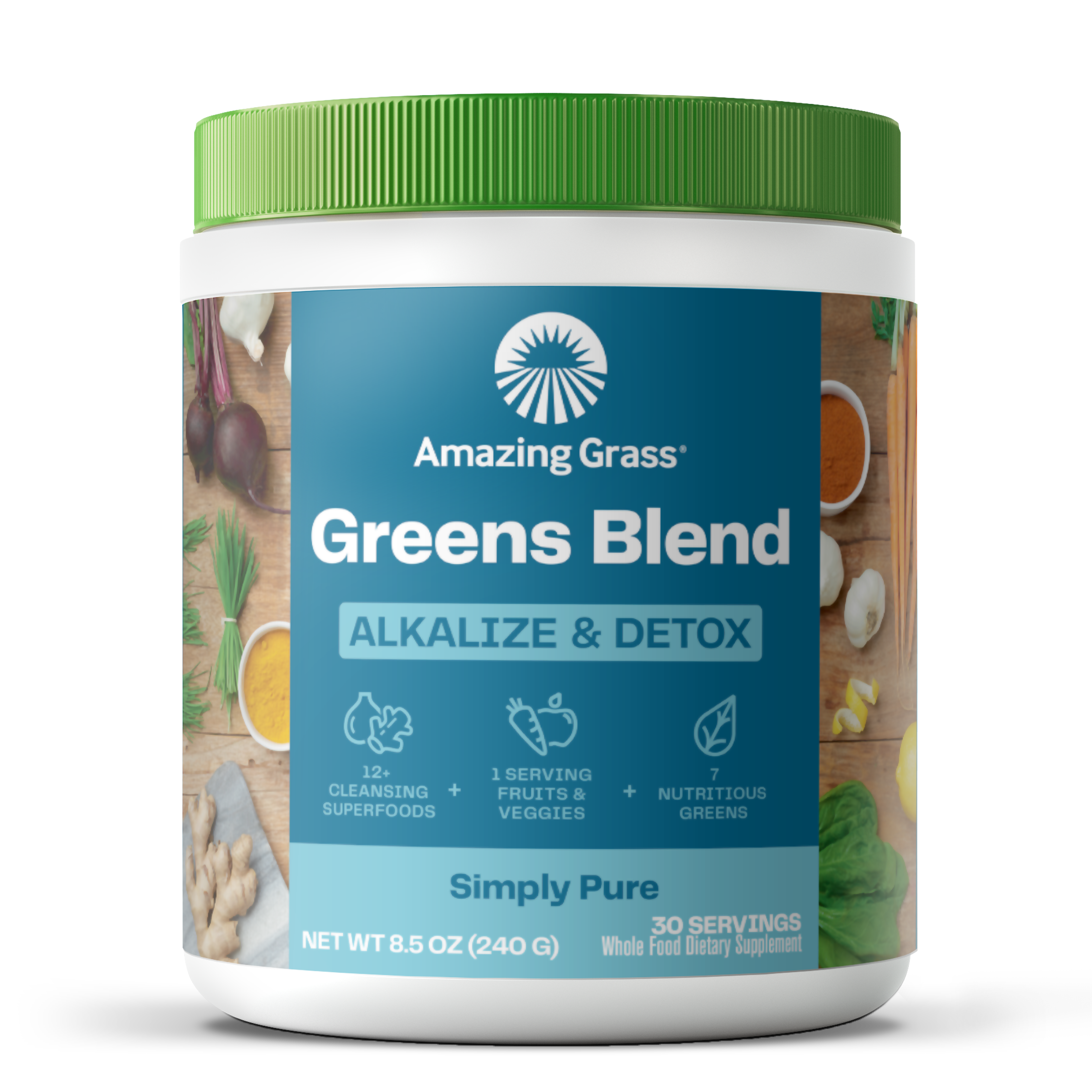 Amazing Grass Organic Alkalize and Detox Simply Pure Greens Blend, 8.5 Ounce