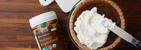 Chocolate Protein-Packed Pumpkin Pie Recipe by Julie Morris