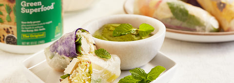 Spring Rolls with Mango-Mint Dipping Sauce Recipe