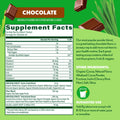 Super Greens Chocolate Supplement Facts panel
