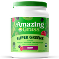 Amazing Grass Super Greens dietary supplement container on a white background