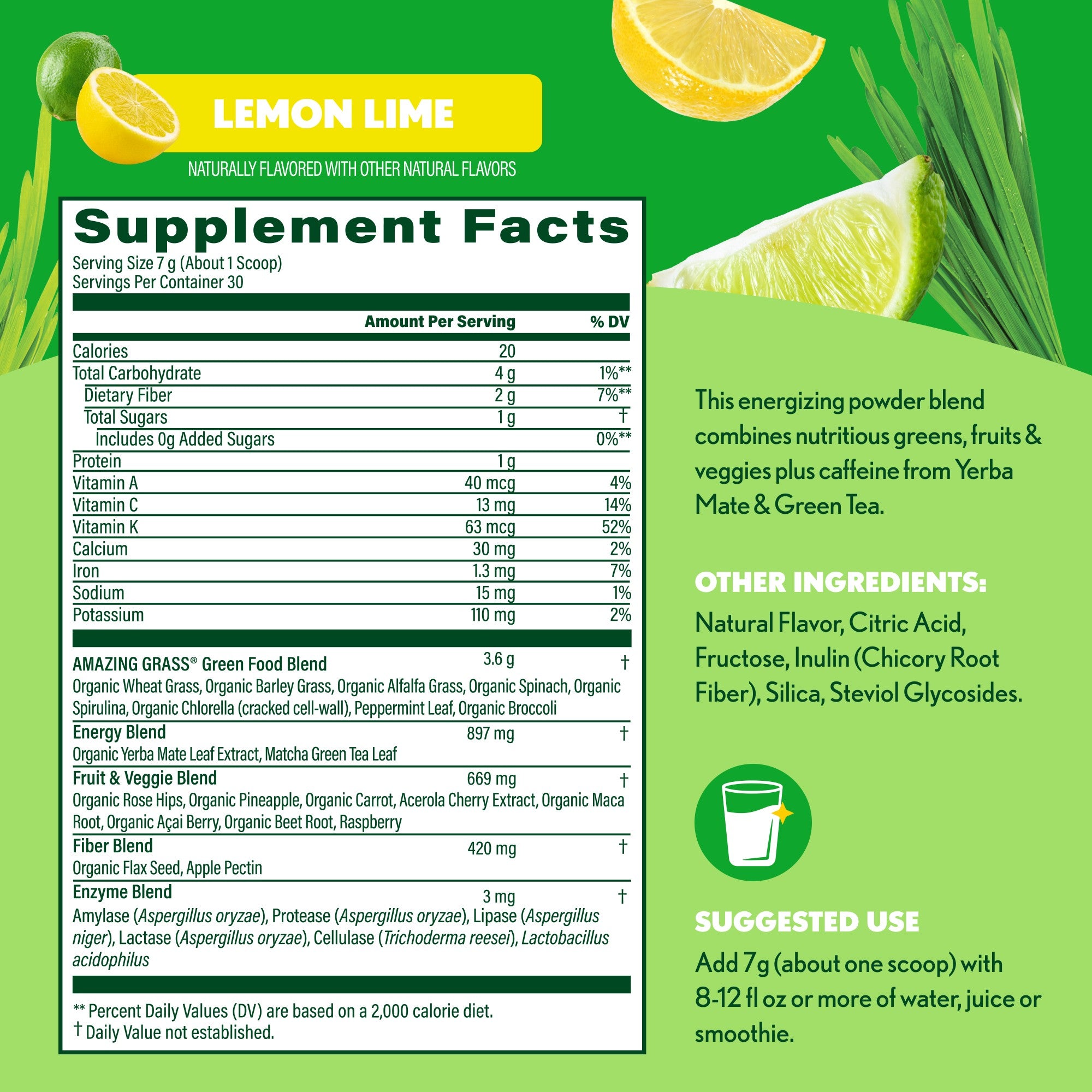 Lemon Lime - Greens Blend Energy Powder – Amazing Grass