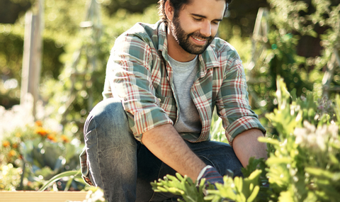 man gardening