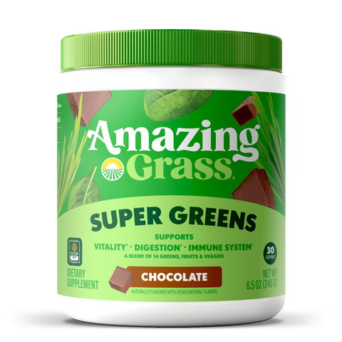 Super Greens Chocolate front of packaging